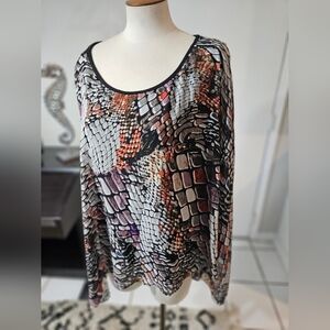 Linea Domani Lightweight Boho Wing sleeves,  optional cold Shoulder Top XL